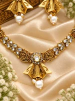 Royal Kundan Gold-Plated Necklace & Earrings Set | Swanky Diva SDG018 - Image 4