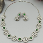 Emerald Aura American Diamond Necklace Set | SDN1115 - Image 4