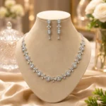 Celestia Crystal Bloom American Diamond Necklace Set | SDN1133 - Image 2