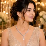 Crystal Dewdrop American Diamond Necklace Set | SDN1137