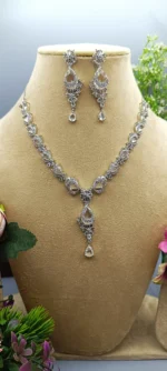 Celeste Crystal Royale American Diamond Necklace Set | SDN1144 - Image 4