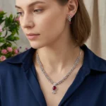 Ruby Royale American Diamond Necklace Set