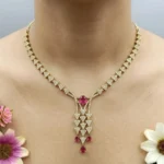 Ruby Cascade Victorian American Diamond Necklace & Earrings - Image 5