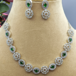 Emerald Aura American Diamond Necklace Set | SDN1115 - Image 3