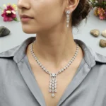 Celeste Cascade American Diamond Necklace Set Luxury Statement Collection