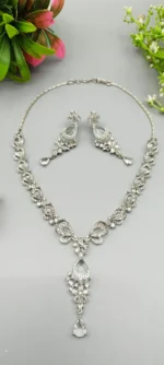 Celeste Crystal Royale American Diamond Necklace Set | SDN1144
