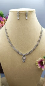 Celeste Dewdrop American Diamond Necklace Set | SDN1126 - Image 4