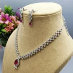 Ruby Royale American Diamond Necklace Set - Image 4