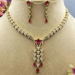 Ruby Cascade Victorian American Diamond Necklace & Earrings - Image 2