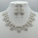 Celestial Bloom American Diamond Necklace Set | Premium Floral Jewellery | SDN1105 - Image 3