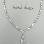 Crystal Dewdrop American Diamond Necklace Set | SDN1137 - Image 3