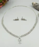 Celeste Dewdrop American Diamond Necklace Set | SDN1126 - Image 3