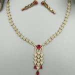 Ruby Cascade Victorian American Diamond Necklace & Earrings - Image 4