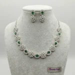 Emerald Aura American Diamond Necklace Set | SDN1115 - Image 2