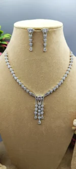 Celeste Cascade American Diamond Necklace Set Luxury Statement Collection - Image 5
