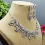 Celestial Bloom American Diamond Necklace Set | Premium Floral Jewellery | SDN1105 - Image 5
