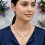 Celeste Dewdrop American Diamond Necklace Set | SDN1126