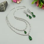 Emerald Royale Layered American Diamond Necklace Set-SDN1114 - Image 5