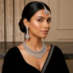 Aarohi Royale American Diamond Necklace Set with Maang Tikka | SDN1138