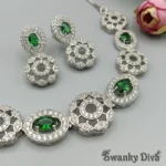 Emerald Aura American Diamond Necklace Set | SDN1115 - Image 5