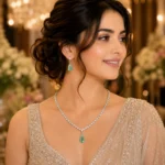 Mint Aura American Diamond Pendant Necklace Set | SDN1134 - Image 3