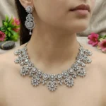 Celestial Bloom American Diamond Necklace Set | Premium Floral Jewellery | SDN1105 - Image 6