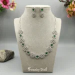 Emerald Aura American Diamond Necklace Set | SDN1115 - Image 6