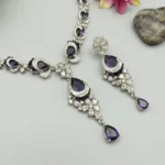 Royal Purple Majesty AD Necklace & Earrings Set - Image 4