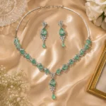 Mehera Mint Royale American Diamond Necklace Set|SDN1140 - Image 3