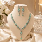 Mehera Mint Royale American Diamond Necklace Set|SDN1140 - Image 2
