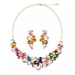 Swanky Diva Multicolor beautiful Flower and Bufferfly design indo western crystal choker necklace and Earring Jewellery Set for Women and Girls - Image 2