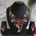 Swanky Diva Multicolor Contemporary Bridal Necklace and Earring Jewellery Set