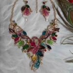Swanky Diva Multicolor Contemporary Bridal Necklace and Earring Jewellery Set - Image 2