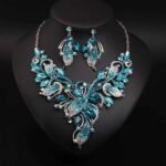 Swanky Diva turquoise bib Necklace and Earring Set