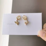 Swanky Diva Elegant Cute Delicate Fashion Opal Rose Flower Necklace and Stud Earrings Micro Paved Zircon Jewelry Set For Students , office women - Image 2
