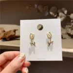 Swanky Diva Elegant Cute Delicate Fashion Opal Rose Flower Necklace and Stud Earrings Micro Paved Zircon Jewelry Set For Students , office women - Image 3