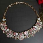 Swanky Diva Exaggerated Luxury Full Crystal Stylish Classic Trendy Highly Rhodium Plated White Crystal Stone Contemporary Neckpiece / Necklace design for Women and Girls. - Image 2