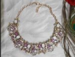 Swanky Diva Luxurious Stylish Antique Exclusive Enshrine Statement Classic Trendy Highly Rhodium Plated Zinc Multicolor Crystal Stone Choker Neckpiece for Women and Girls. - Image 2