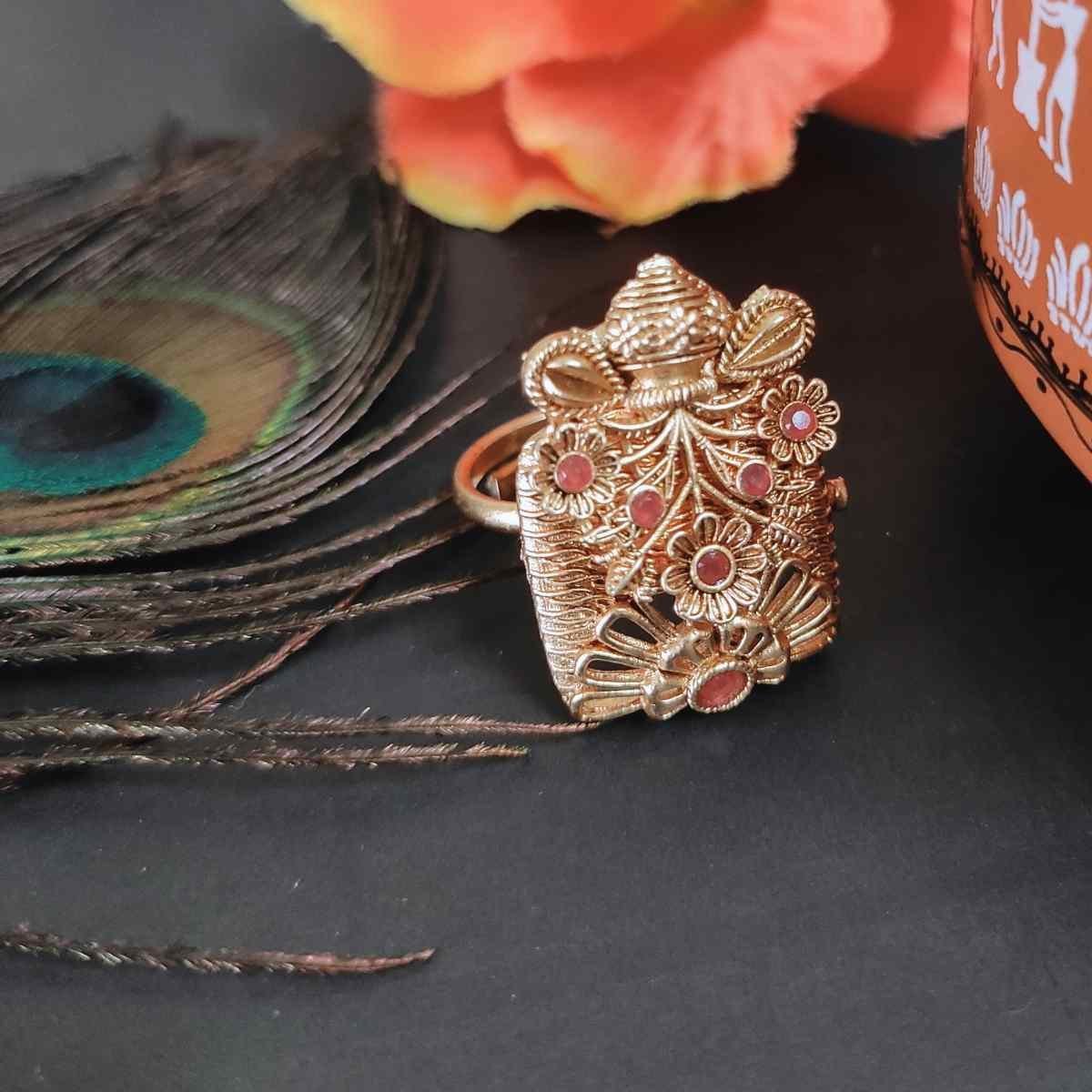 Rajwadi Matte Finger Ring