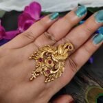 Rajwadi matte Peacock Ring - Image 2