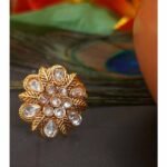 Gold Plated Diamond Stone Finger Ring - Image 2