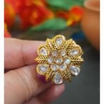 Gold Plated Diamond Stone Finger Ring - Image 3