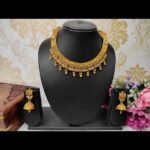Latest Gold Plated Kundan & American Diamond Copper Necklace & Earring Set