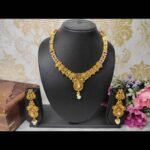 Latest Trendy Kundan Pearl Gold Plated Necklace and Dangle Earring Jewellery Set