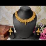 Gold Plated Kundan Temple Choker Necklace and Antique Earring Jewellery Set