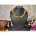 Antique Gold Plated Choker and Jhumka Earring Jewellery Set