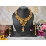 Latest Unique flower Design AD ,Kundan & Pearl Choker Necklace and Earring Set