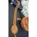 Copper Base Long Necklace and Jhumka Earring Set - Image 2