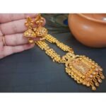 Swanky Diva Copper High Quality Gold plating Kundan Long Necklace with Jhumka Earring Set - Image 3