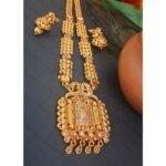 Swanky Diva Copper High Quality Gold plating Kundan Long Necklace with Jhumka Earring Set